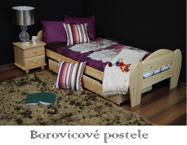 Borovicová posteľ z masívu 90 x 200